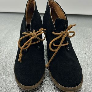 Sperry black Stella Prow ankle wedge booties size 7.5